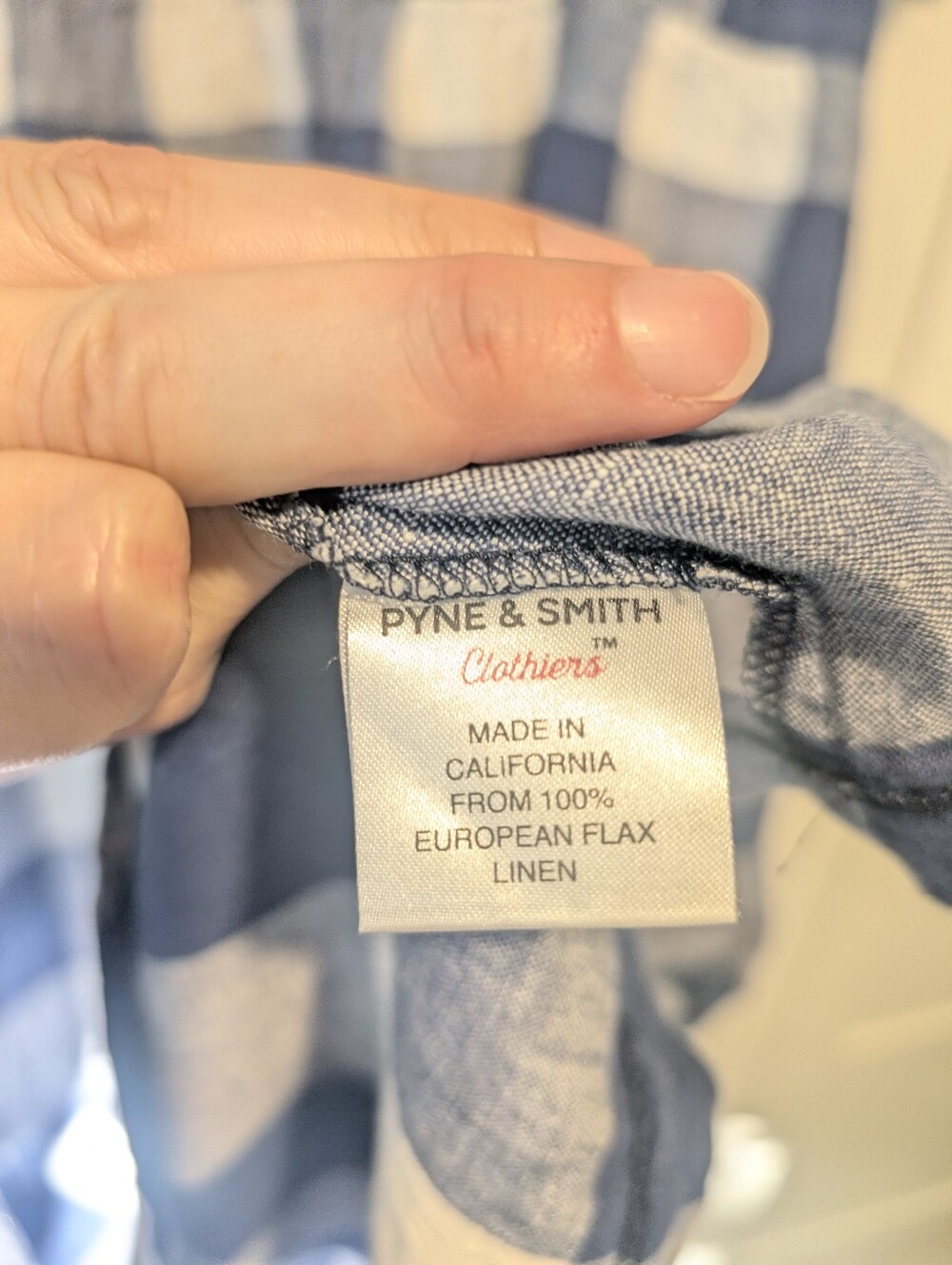 Pyne & Smith Blue & White Check European Linen Maxi Dress -S- - Picture 8 of 11